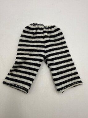 Fashion Doll Black White Striped Pants Knit Goth Punk Alt Grunge Aesthetic
